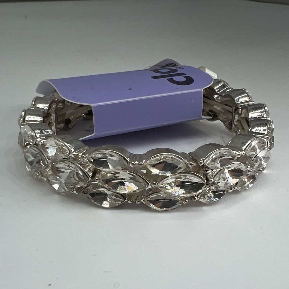 Claire’s bracelet new stretchy elastic bracelet shiny silver cute new